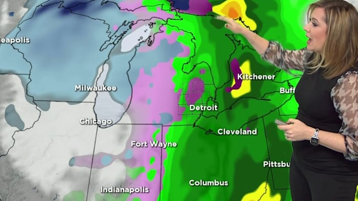 Calentamiento rápido, luego sistema frontal trae lluvia, viento, nieve