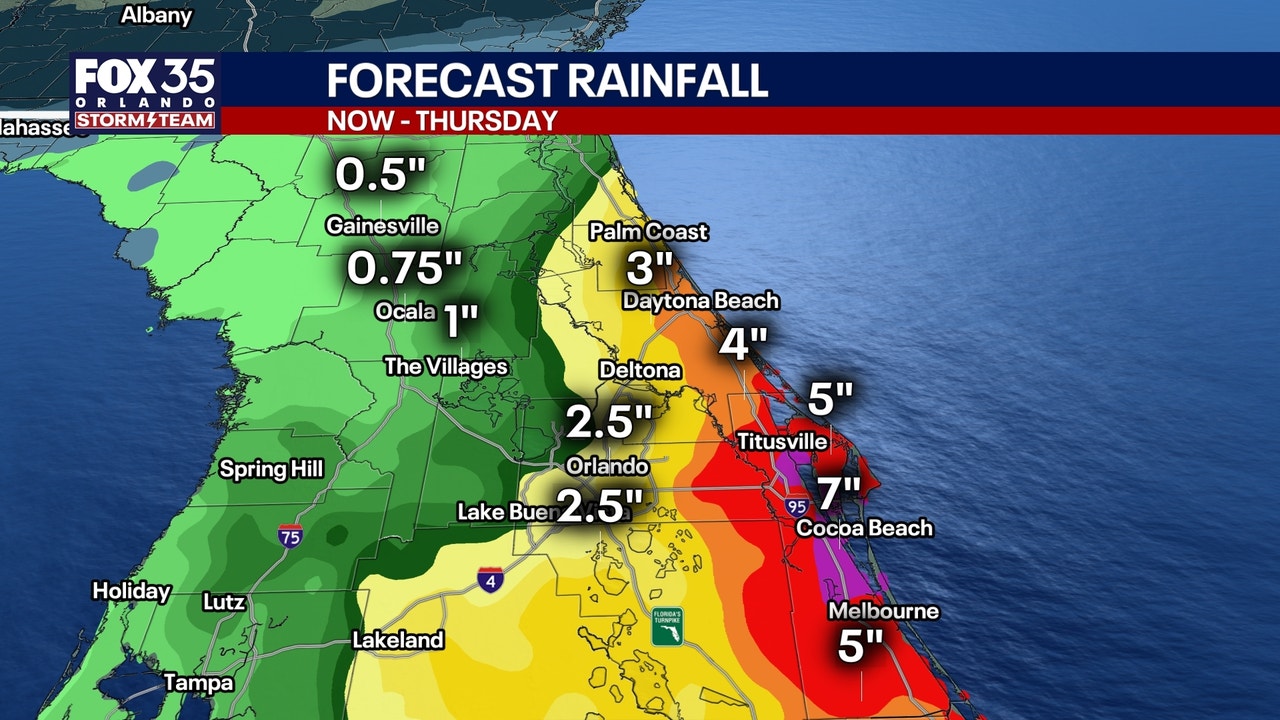 Centre de la Floride : fortes pluies, orages et houle dangereuse à partir de lundi