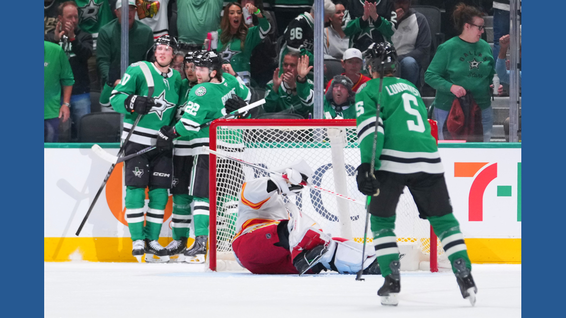 Wyatt Johnston anota dos veces, incluido el gol de la victoria en tiempo extra, para que los Stars venzan a los Flames 4-3