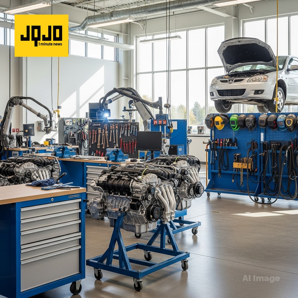 گورنر گریگ ایبٹ کا ساؤتھ پلینز کالج میں آٹوموٹیو ٹیکنالوجی اور ویلڈنگ فیسلٹی کا دورہ