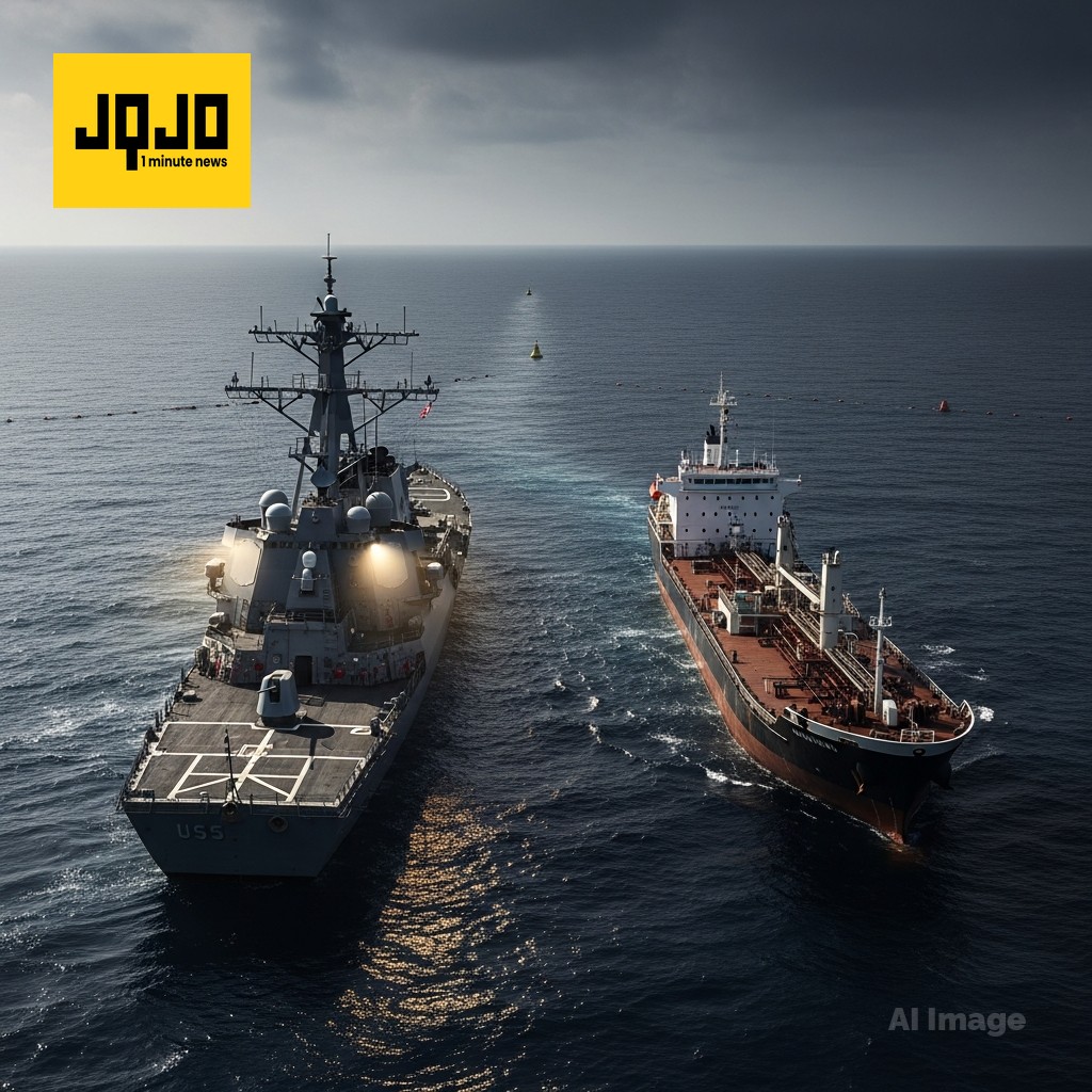美军驱逐舰在封锁对峙中拦截伊朗船只
