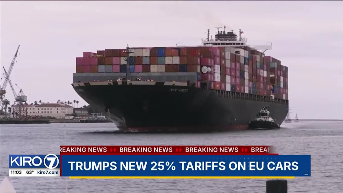 Trump says he'll place 25% tariff on autos from the EU, accusing it of not complying with trade deal - AOL