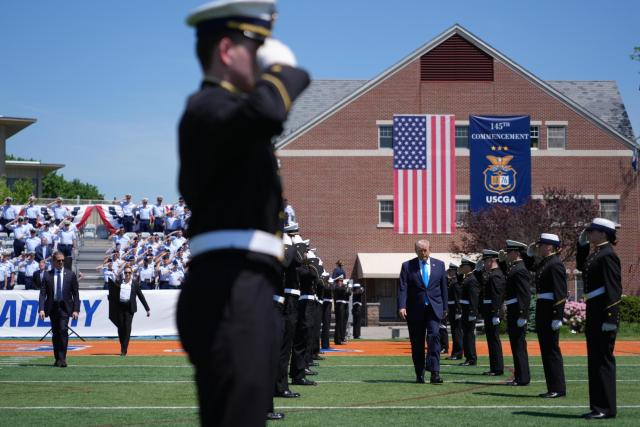 Trump Addresses Coast Guard Graduates Amid Iran Conflict