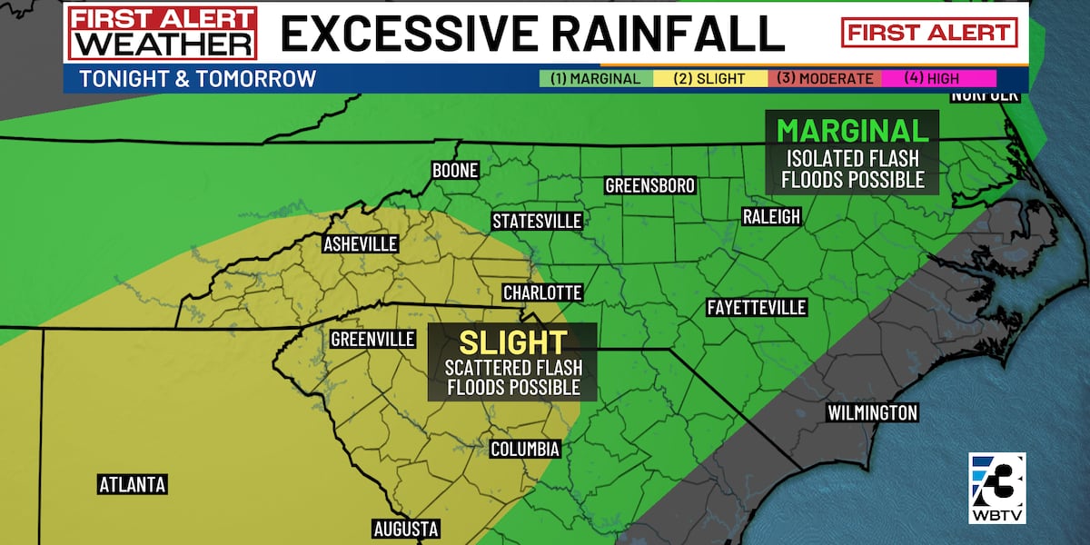 Carolinas storms and Montana heat pose regional hazards