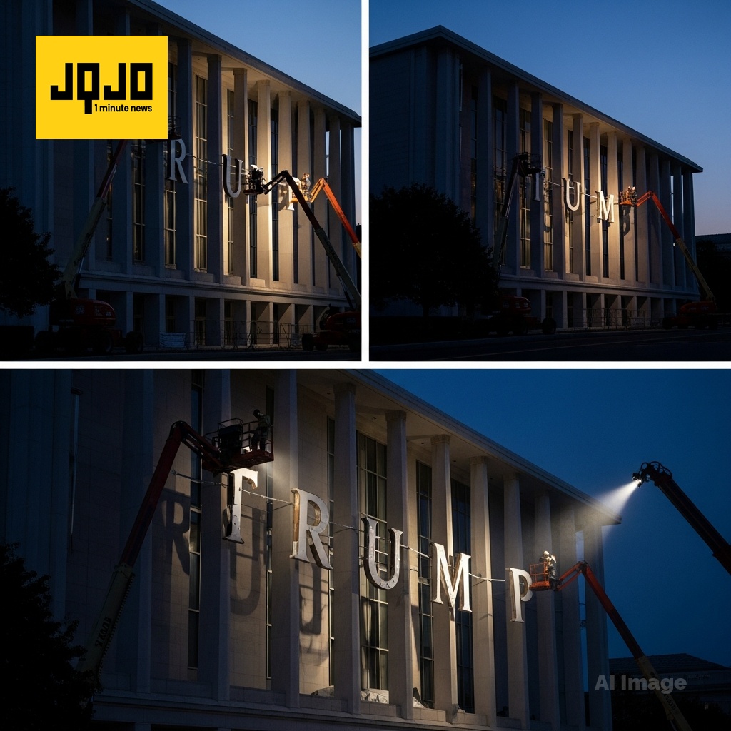 Washington crews remove Trump name from Kennedy Center