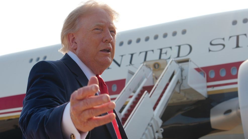 Trump dedicates Roosevelt library, debuts refurbished Air Force One