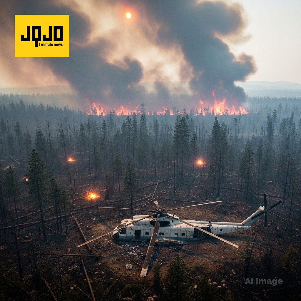 Helicóptero de extinción de incendios se estrella cerca de un masivo incendio forestal en Utah