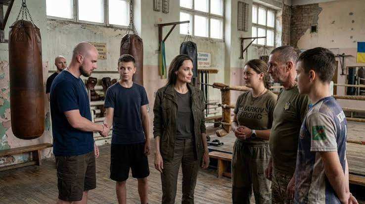 Angelina Jolie Makes Surprise Visit To War-Zoned Kharkiv Boxing Club With Son Knox