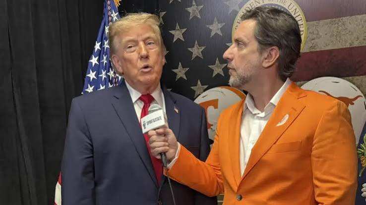 Clay Travis Interviews President Donald Trump During Tennessee-Texas Game
