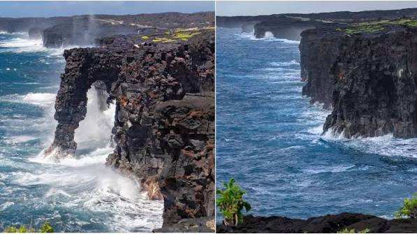 Une arche marine d'Hawaï s'effondre dans l'océan Pacifique 550 ans après sa formation