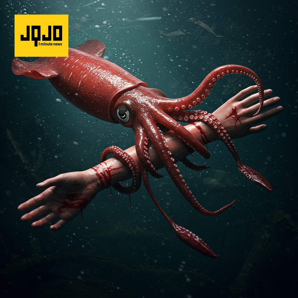 Giant Humboldt Squid Attacks Diver Despite Protective Gear