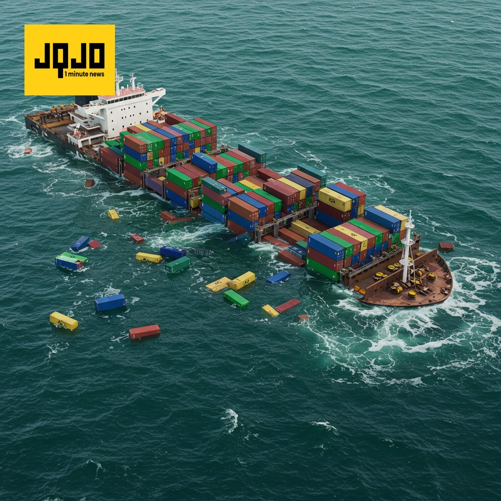 Buque portacontenedores se vuelca en la India; tripulación rescatada