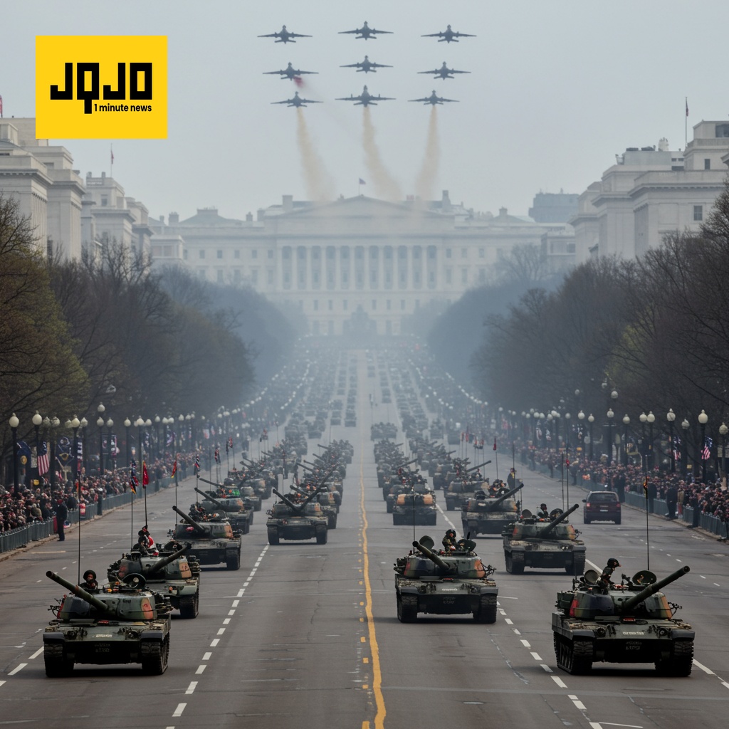 Massive Military Parade Celebrates Army's Anniversary, Trump's Birthday