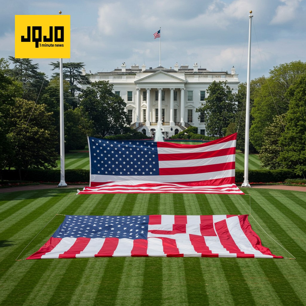Trump Oversees White House Flagpole Installation Amid Iran Tensions