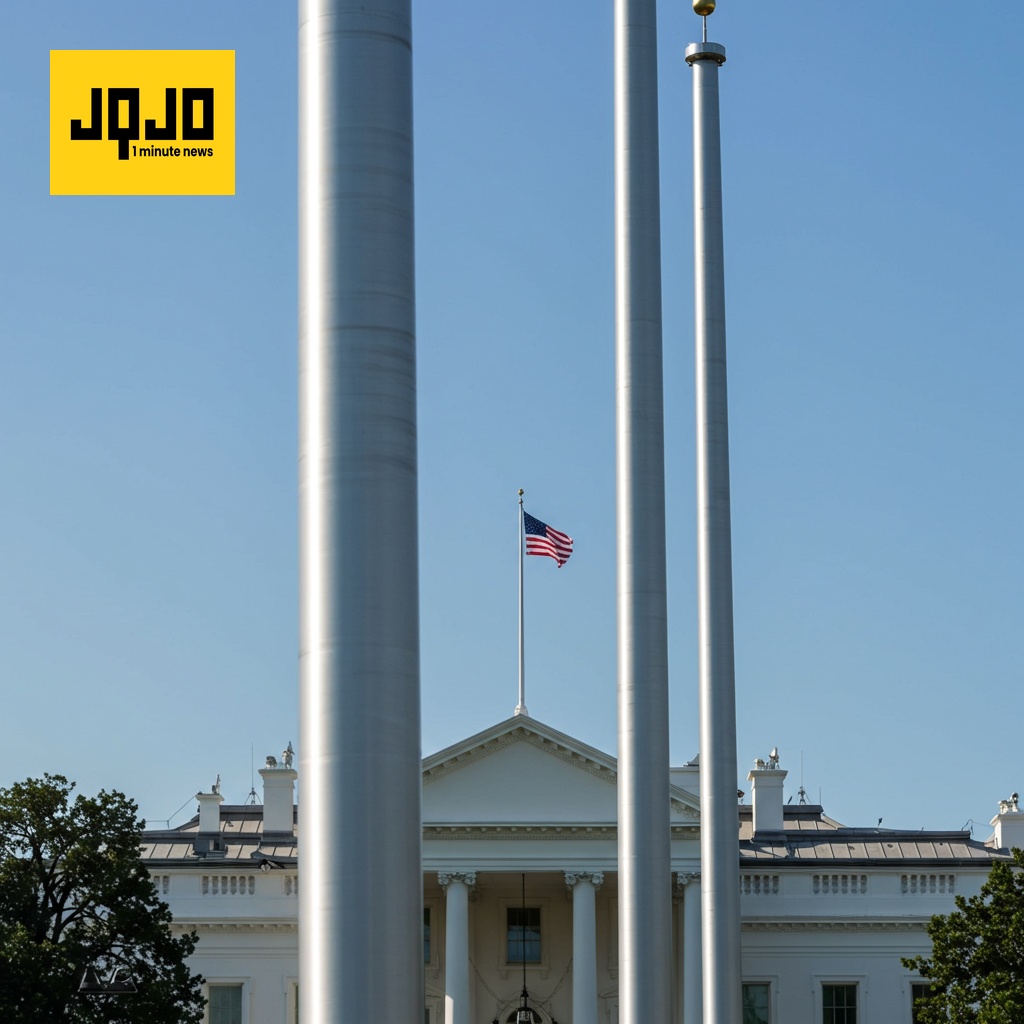 Trump Jokes About Workers' Status During White House Flagpole Unveiling