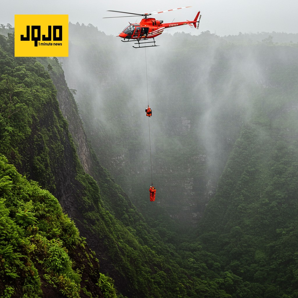 Turista brasileña atrapada en barranco de Lombok
