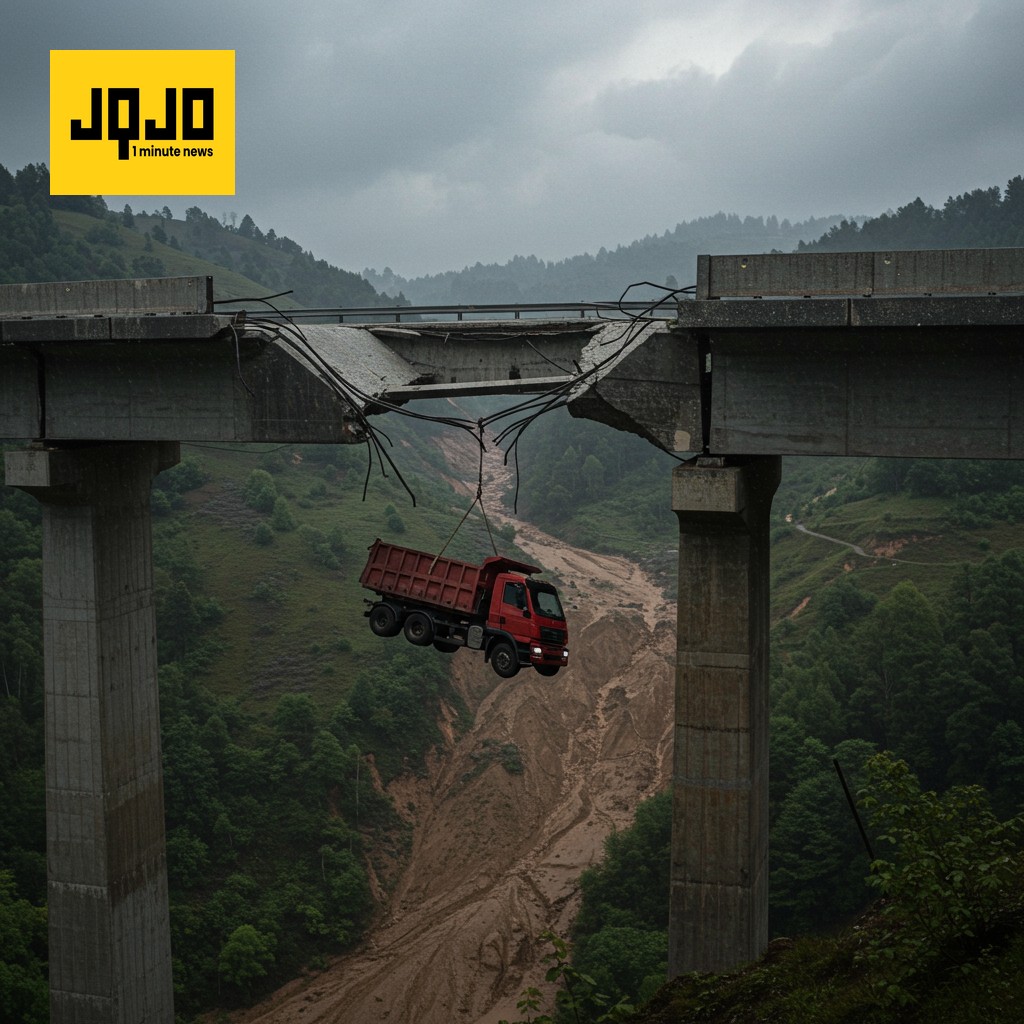 China Bridge Collapse: Truck Dangling, Driver Rescued