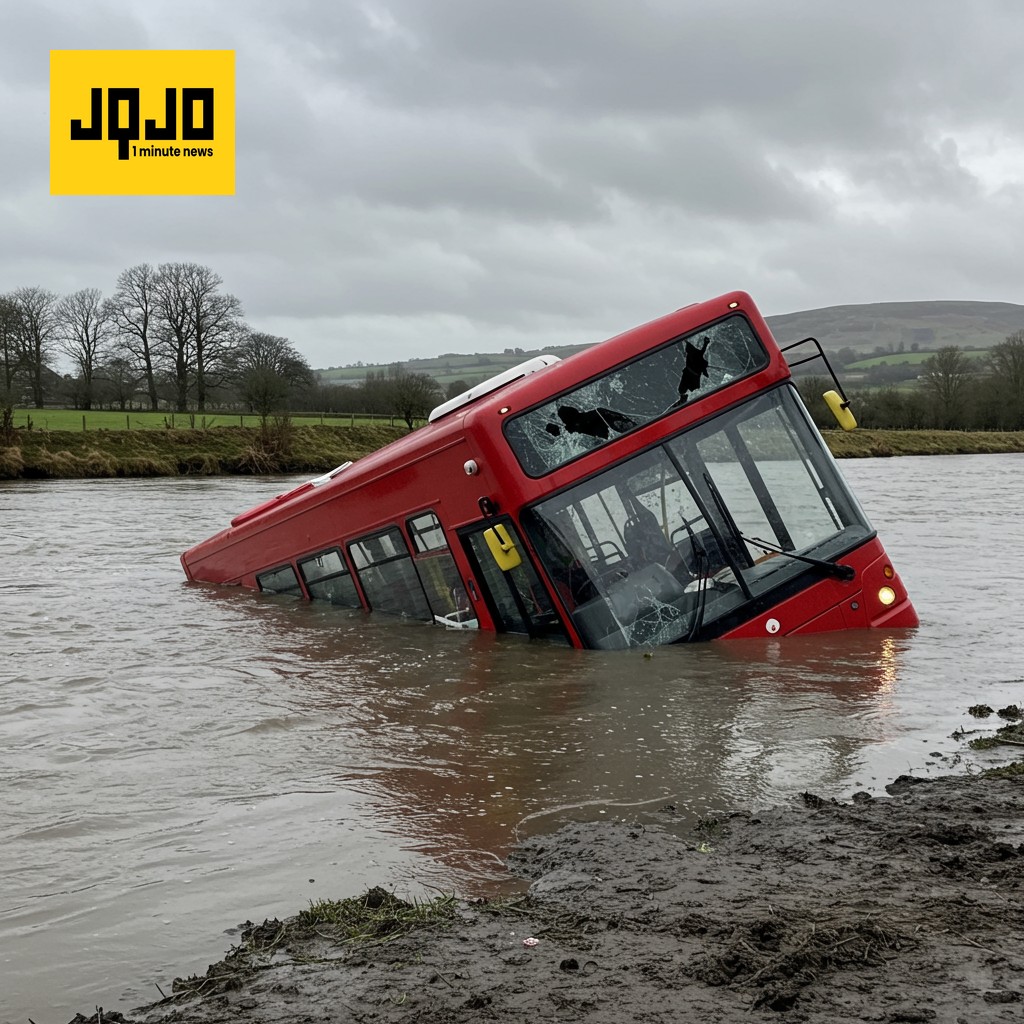 Autobús se estrella en río, dejando varios heridos