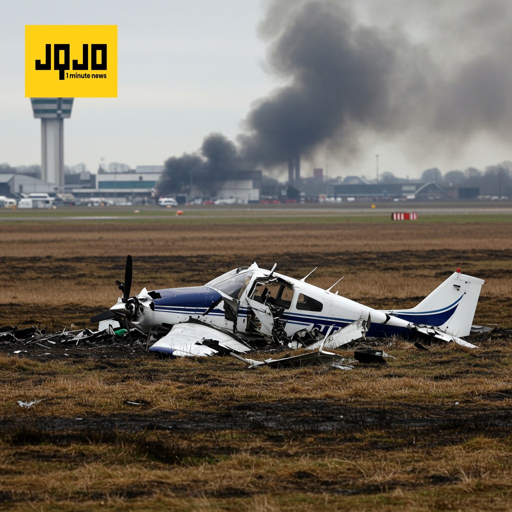 Small Plane Crashes at London Airport; Airport Closed