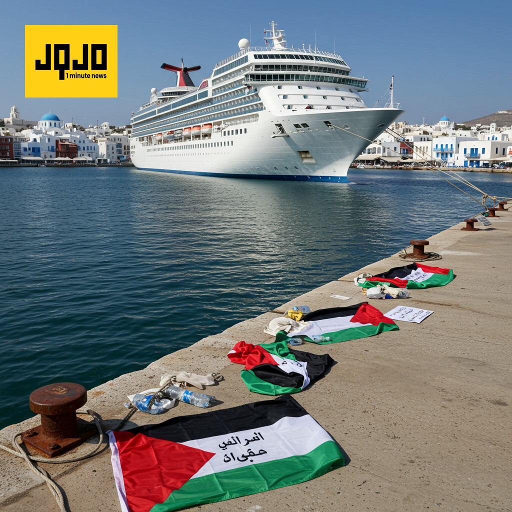 Crucero israelí abandona Siros tras protestas por la guerra de Gaza