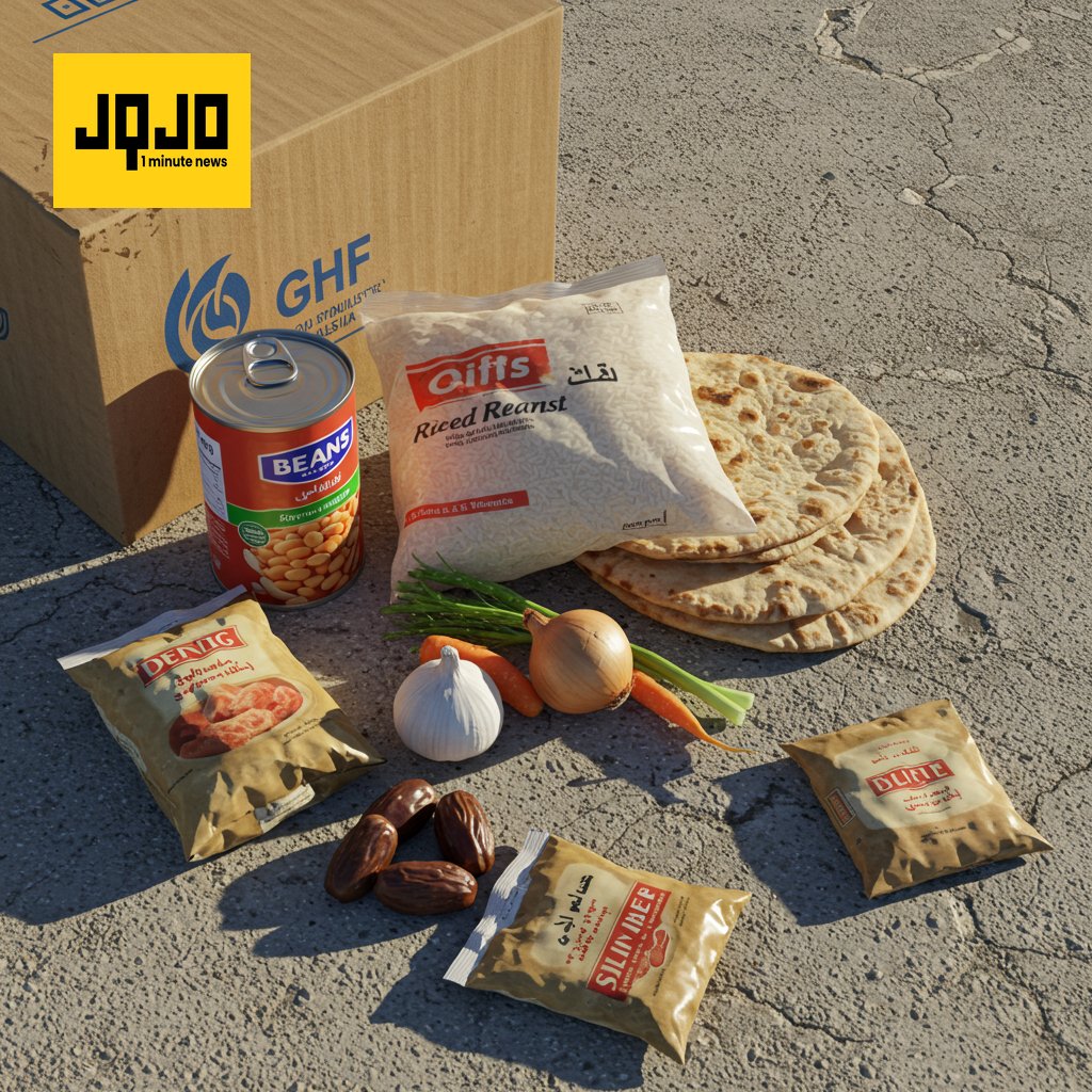 Fundación de Gaza distribuye cajas de comida a millones en riesgo de inanición