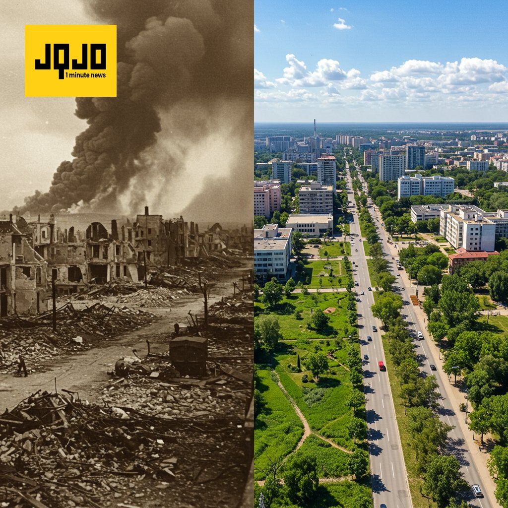 Photos of Hiroshima and Nagasaki in 1945 and today