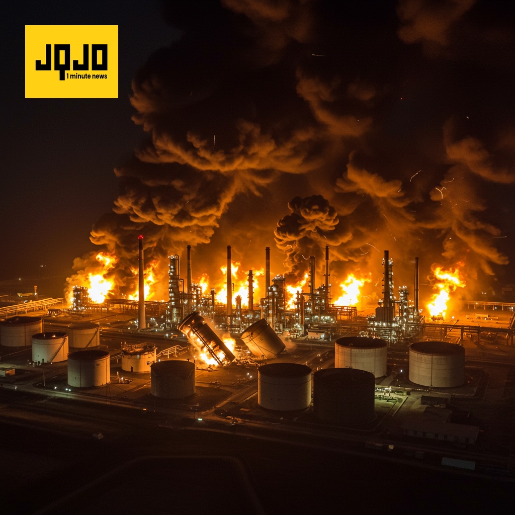 Drone Attacks Hit Russian Oil Refinery, Causing Fire