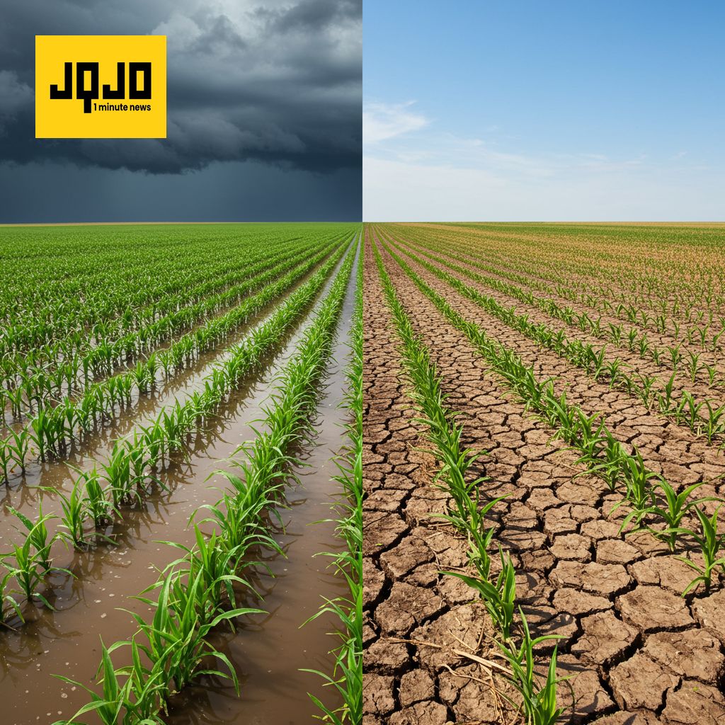 آئیووا میں بارش کی مختلف مقدار