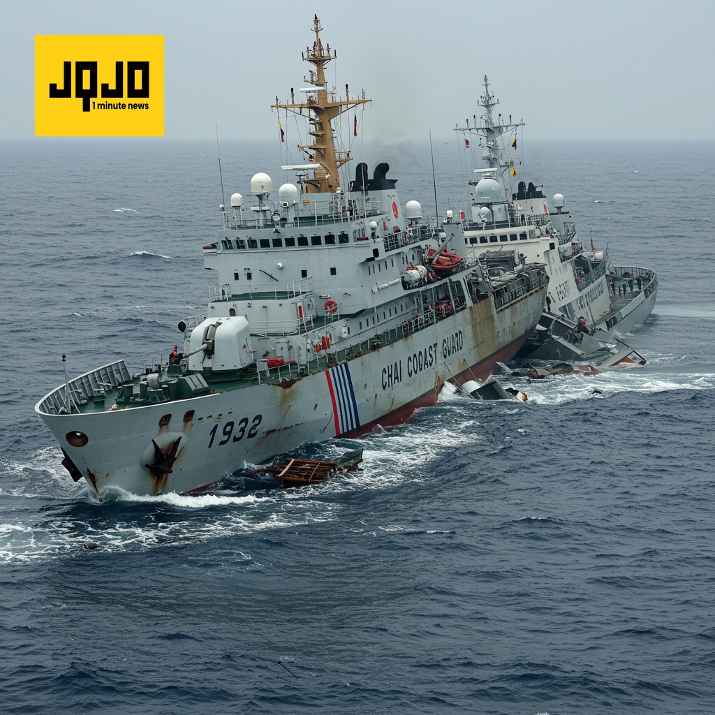 Colisión entre barco chino y guardacostas en el Mar del Sur de China