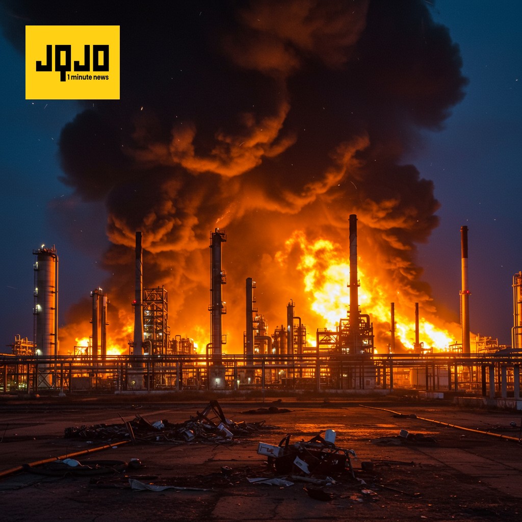 Drone Attack Hits Russian Refinery, Causing Fire