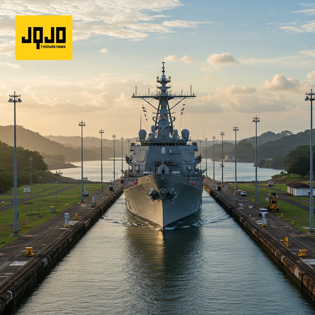 Crucero estadounidense transita el Canal de Panamá en medio de tensión con Venezuela