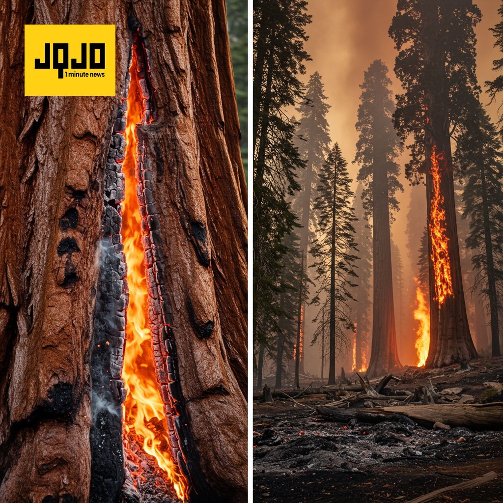 Giant Sequoias Burn in Sierra National Forest Fire
