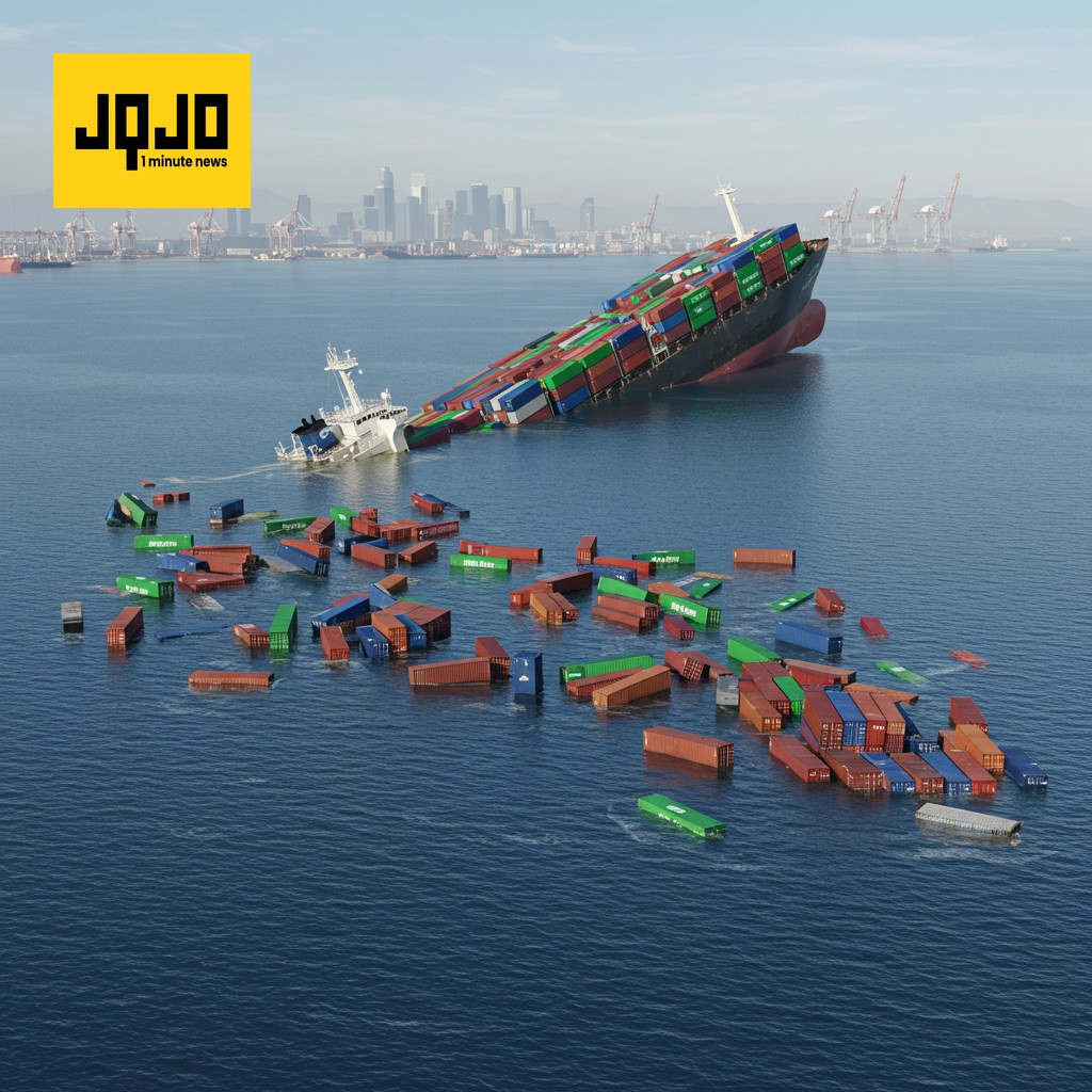 Shipping Containers Fall into Long Beach Harbor