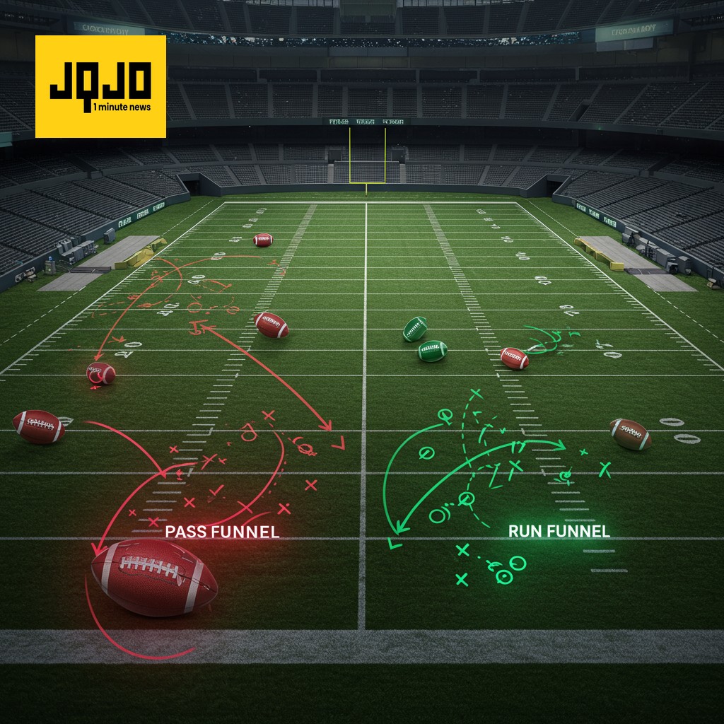 Analyse de la défense en entonnoir de la NFL : les Lions et les Jaguars sont des entonnoirs de passes, les Ravens sont des entonnoirs de course.