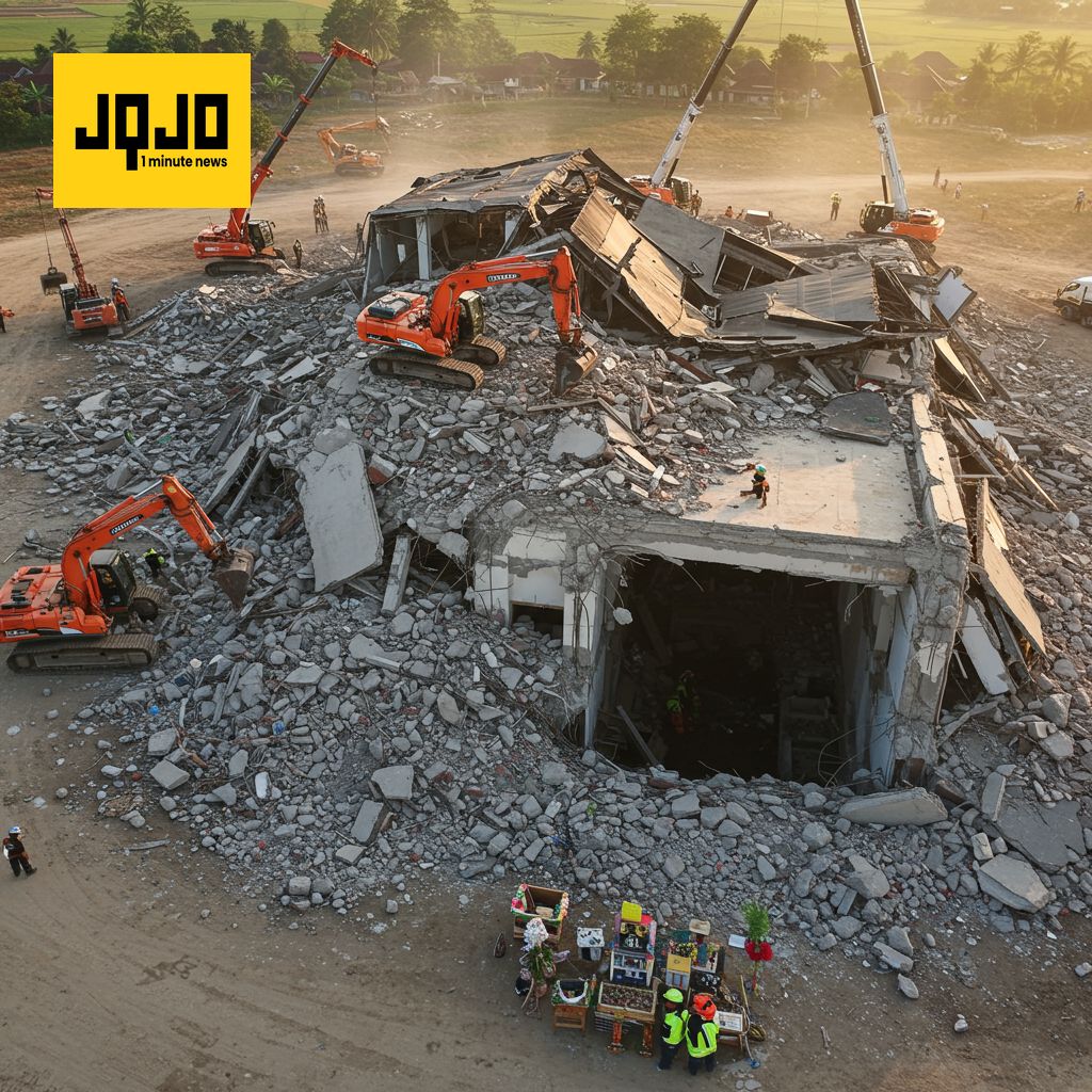 Sauvetages en Indonésie : Des élèves piégés dans un internat effondré