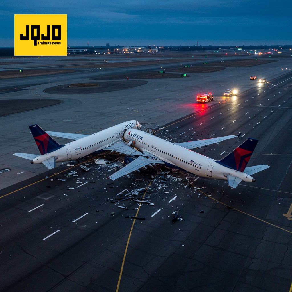 Colisión de dos aviones de Delta en LaGuardia: heridos leves y daños.