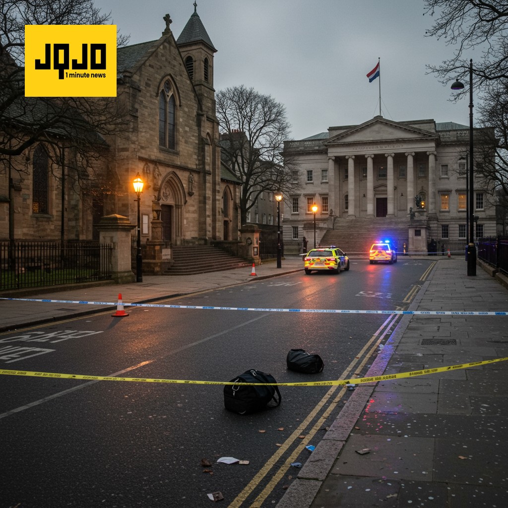 Homme arrêté devant la cathédrale de Washington avec un cocktail Molotov