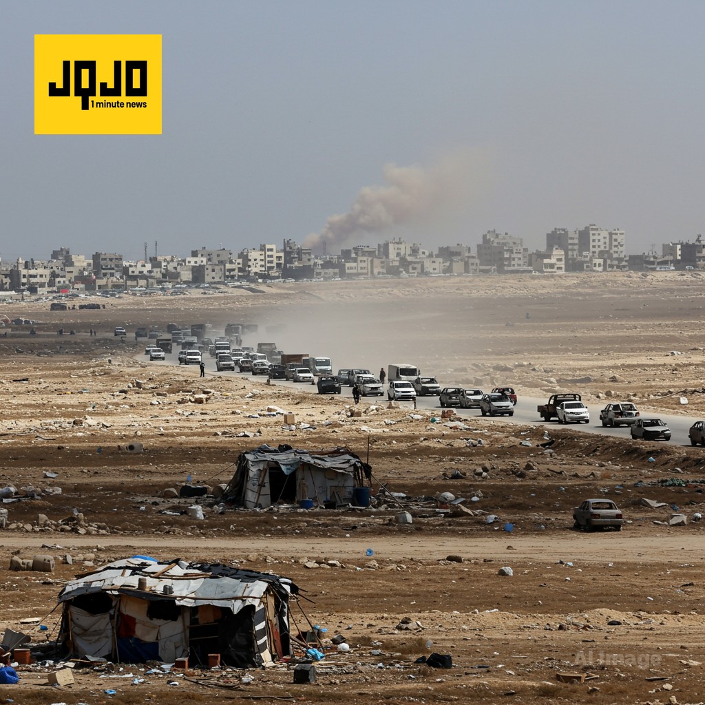 Thousands of Palestinians return north as Israel-Hamas ceasefire starts in Gaza