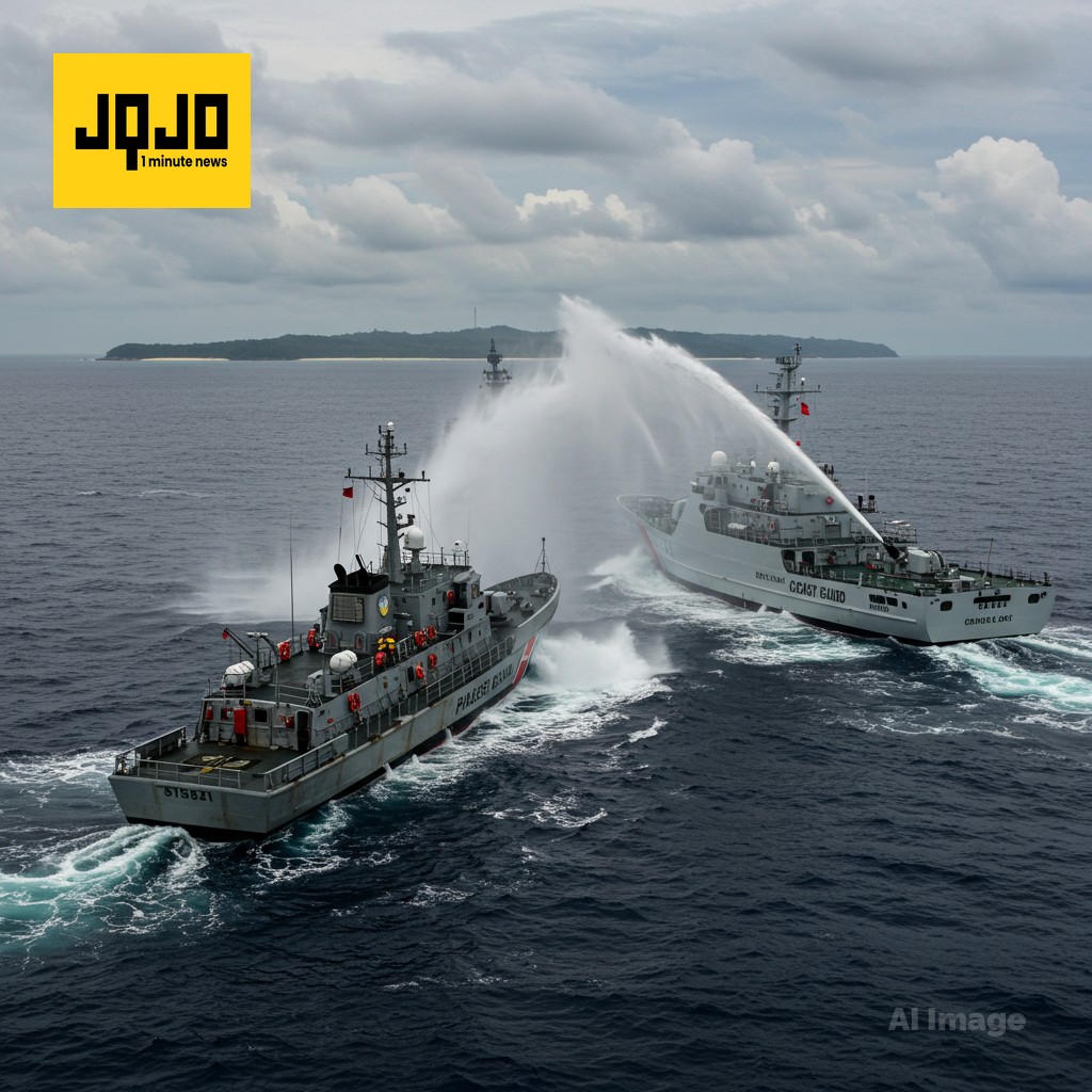China usa cañón de agua y embiste nave filipina en Mar de China Meridional