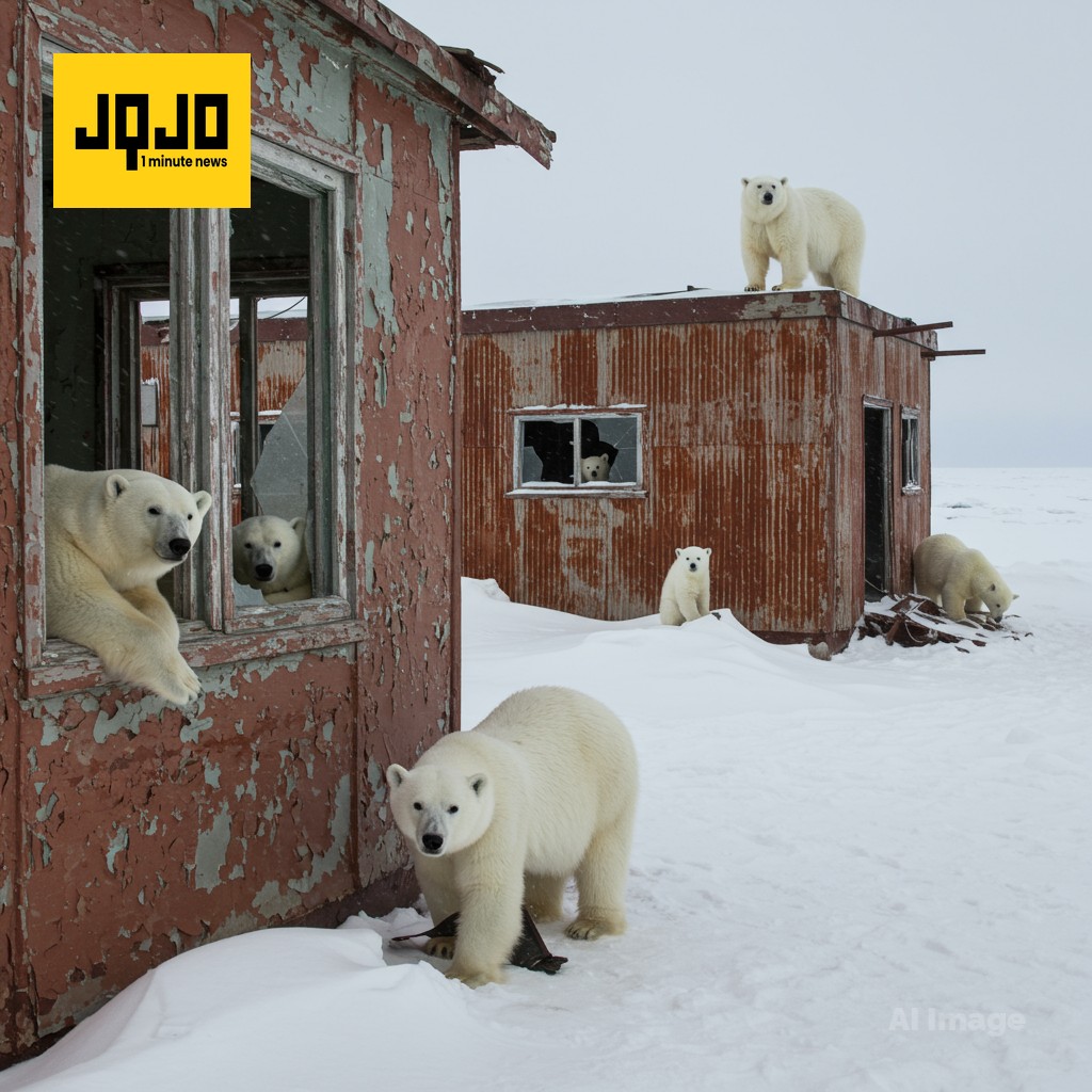 Polar Bears Occupy Abandoned Arctic Weather Station