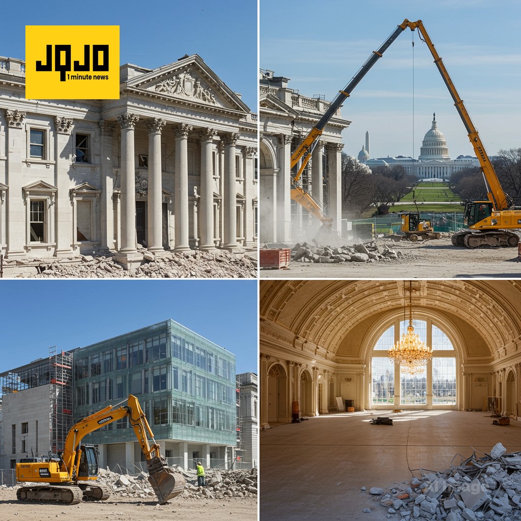 Construction appears to start on Trump’s $250m White House ballroom