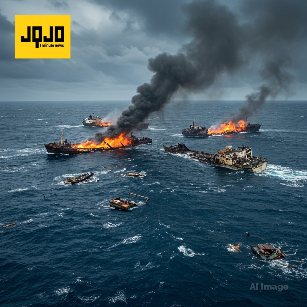 U.S. Strikes Four Vessels; 14 Dead