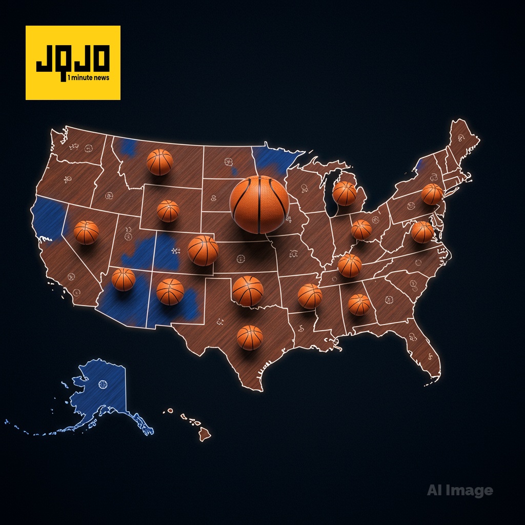 خريطة جديدة تتنبأ بأفضل فرق كرة السلة في القسم الأول في 49 ولاية