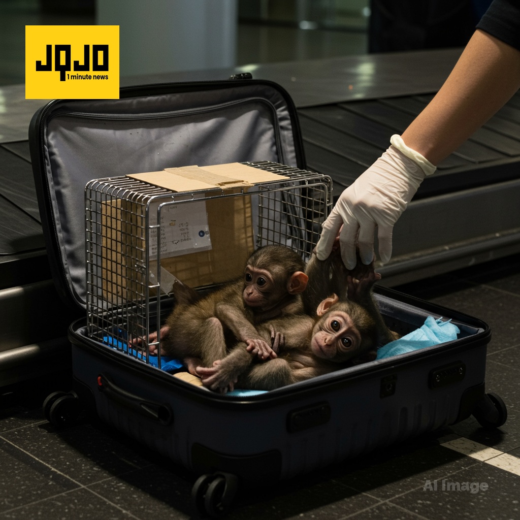 मुंबई हवाई अड्डे पर यात्री के बैग से दो लुप्तप्राय सिल्वरी गिब्बन जब्त, एक की मौत