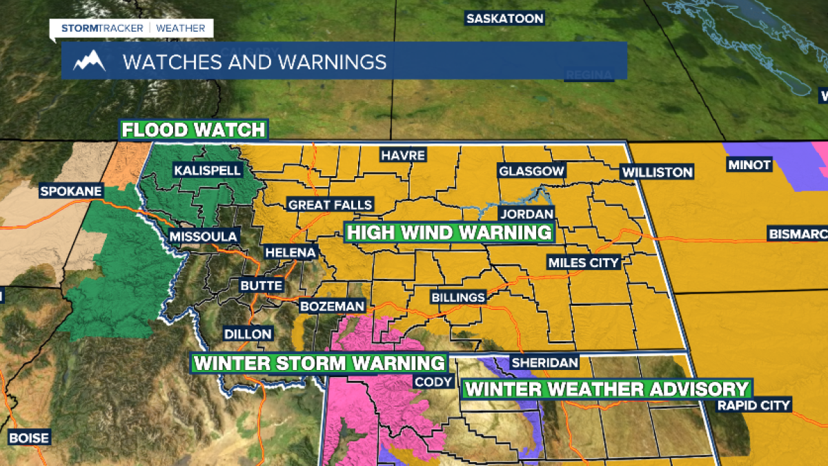 مونٹانا میں تیز ہواؤں اور ایٹموسفیئرک ریور سے نظام درہم برہم، انتباہات جاری