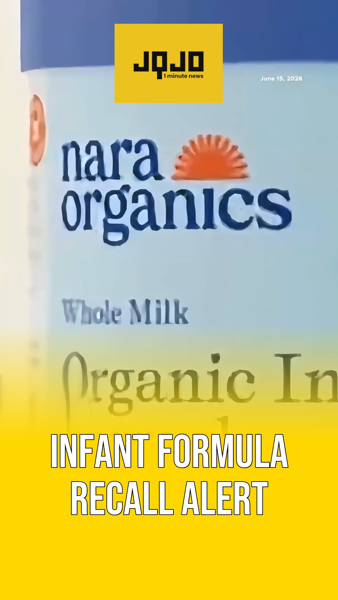 因跨州肉毒杆菌中毒疫情，Nara Organics 婴儿配方奶粉被下令全国召回