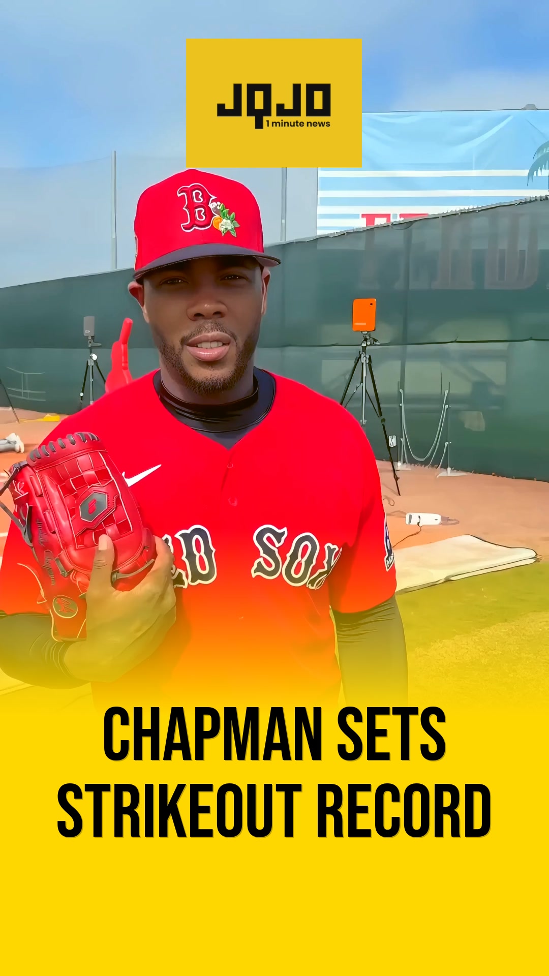 Anaheim pitcher Aroldis Chapman sets reliever strikeout record