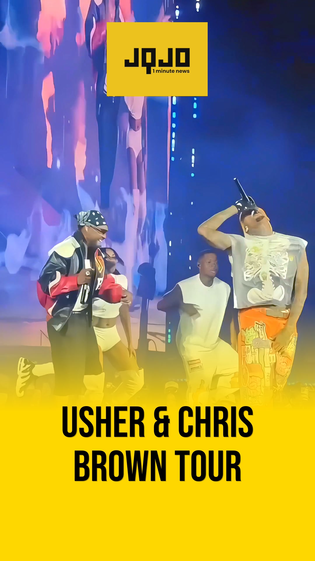 Usher 在与 Chris Brown 的联合巡演中，在马里兰州演唱会上台上暴露臀部