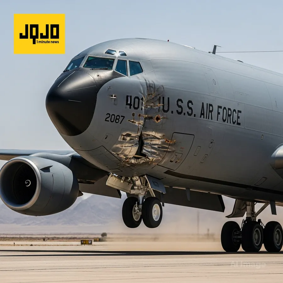 طائرة أمريكية KC-135 تتضرر بعد مهمة في الشرق الأوسط