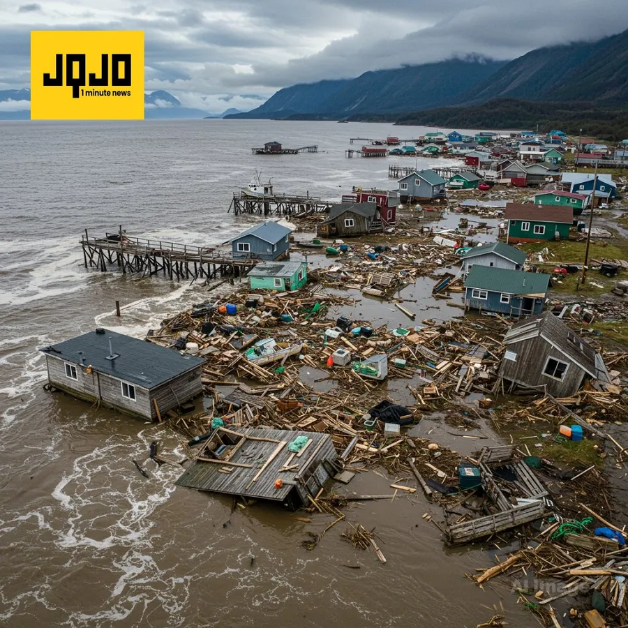 El tifón Halong azota el oeste de Alaska con una inmensa marejada ciclónica.